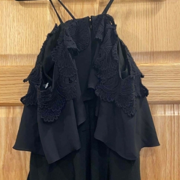 Josie Natori Core Crepe With Lace  Jumpsuit - Picture 5 of 11